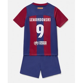 Barcelona Robert Lewandowski #9 Hemmakläder Barn 2023-24 Kortärmad (+ Korta byxor)